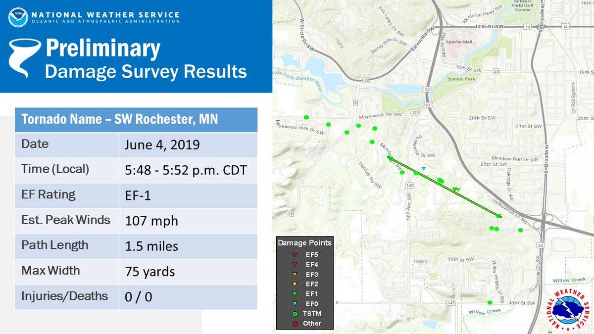 Tornado touched down in Rochester, National Weather Service confirms ...