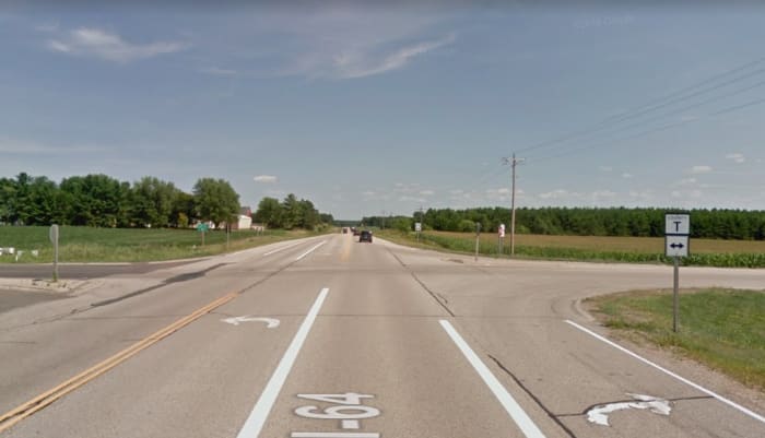 The Lincoln were north on County Road T and had stopped at the right of his picture, before entering onto Wisconsin 64.