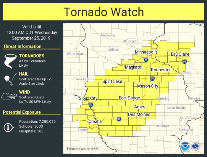 Tornado watch includes Twin Cities, southern Minnesota - Bring Me The News