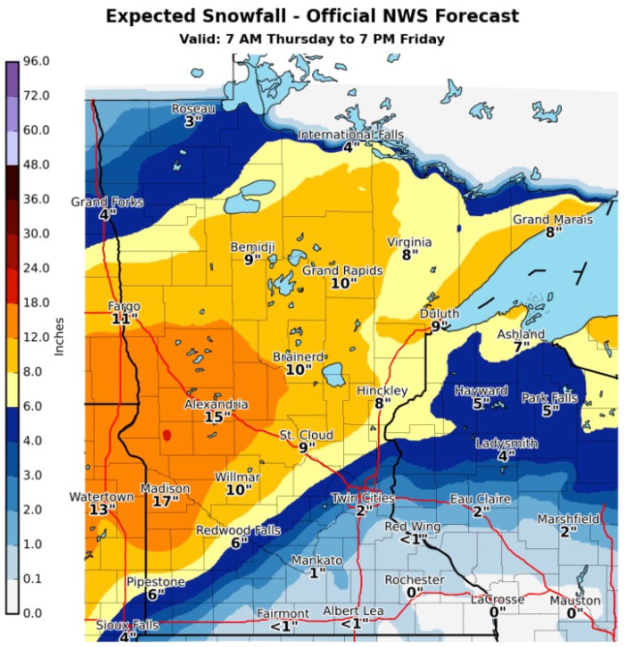 Here's how much snow has fallen in Minnesota. so far Bring Me The News