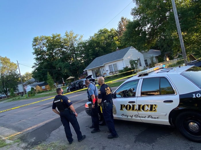 Marshall Avenue and Chatsworth Street North, where officers are investigating whether the occupants of the vehicle are involved in the shooting.