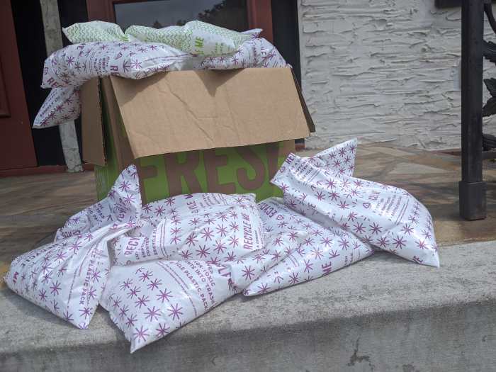 What should you do with all the ice packs in your meal delivery kits