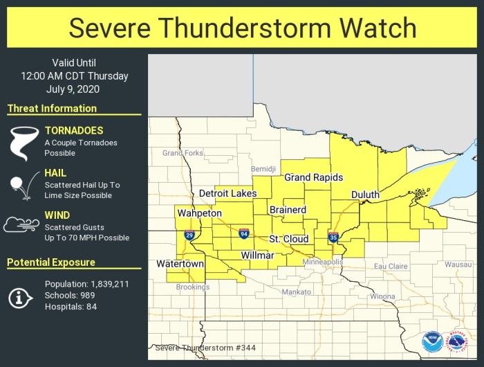 Severe thunderstorm watch issued across central Minnesota ...