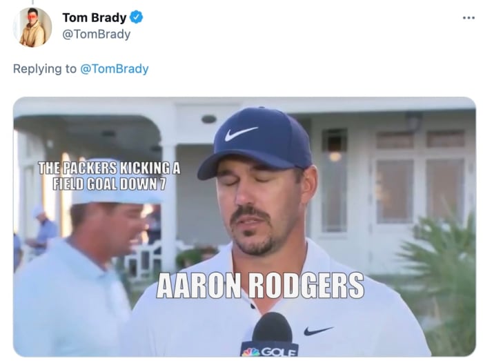 Tom Brady trolls Aaron Rodgers, savages the Packers with golf meme