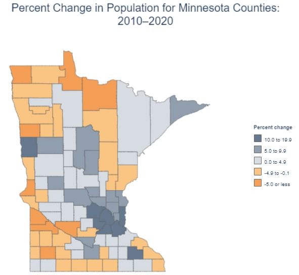 Census: The 10 Minnesota Counties That Grew — And Shrunk — The Most ...