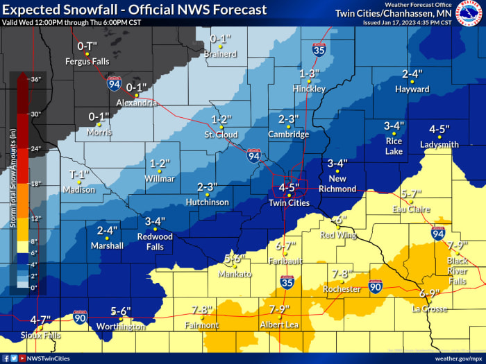 Winter storm watch now includes south metro; latest Twin Cities snow projections Bring Me The News