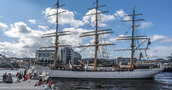 A Danish training ship photographed in Dublin in 2012.