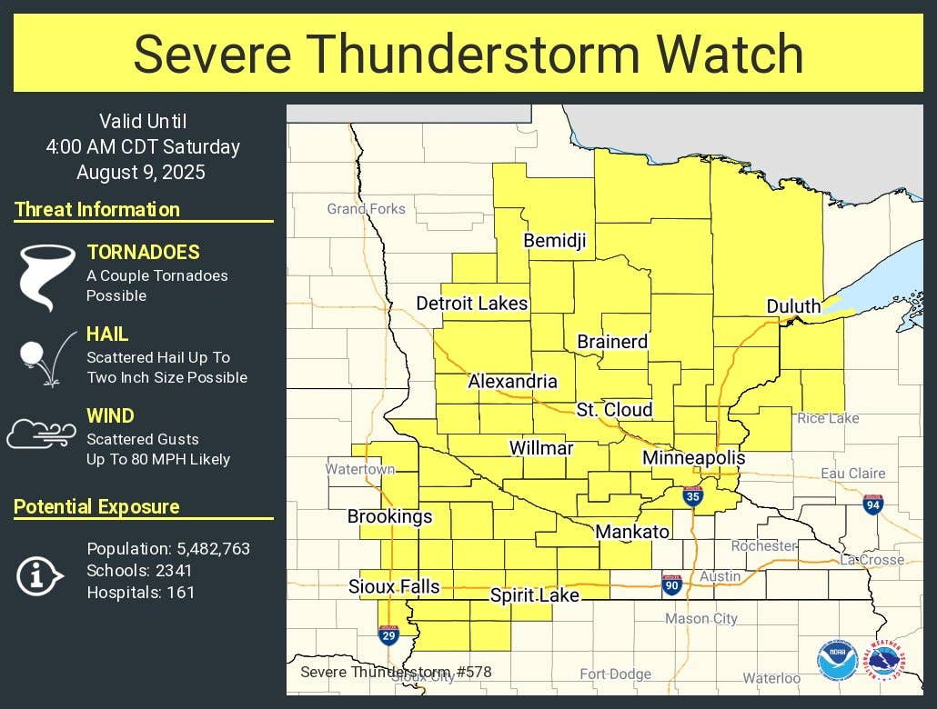 Massive severe thunderstorm watch for overnight 80 mph wind threat in ...