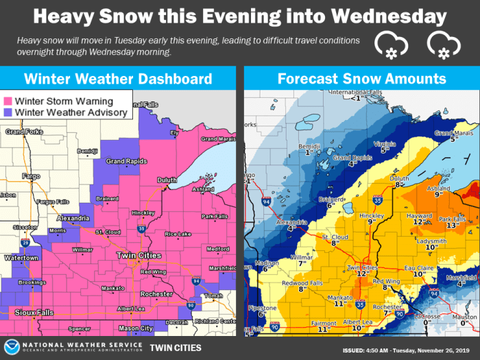 Twin Cities now forecast to get up to a foot of snow, winter storm warnings expanded in