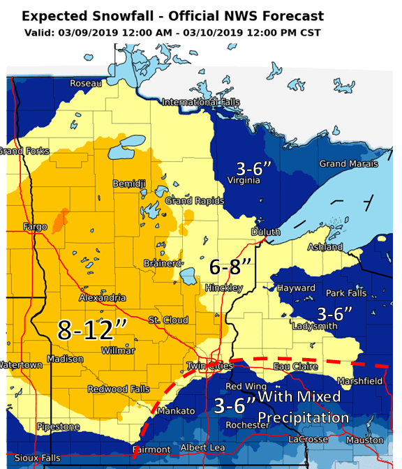 Winter Storm Warning Includes Twin Cites, Up To A Foot Of Snow Possible ...