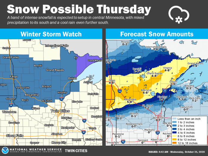 Another October snowstorm to hit Minnesota Thursday Bring Me The News
