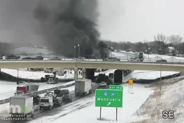 Fiery Pileup Closes I-94 In Snowy Conditions Near Monticello - Bring Me ...