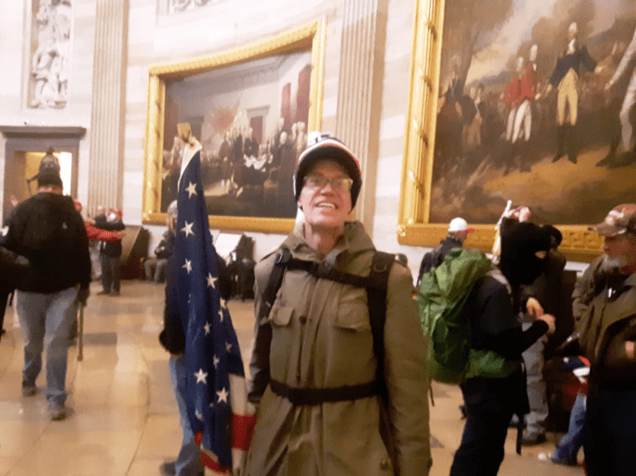 Federal court documents included a photo Kevin Loftus shared on social media of him inside the U.S. Capitol on Jan. 6.
