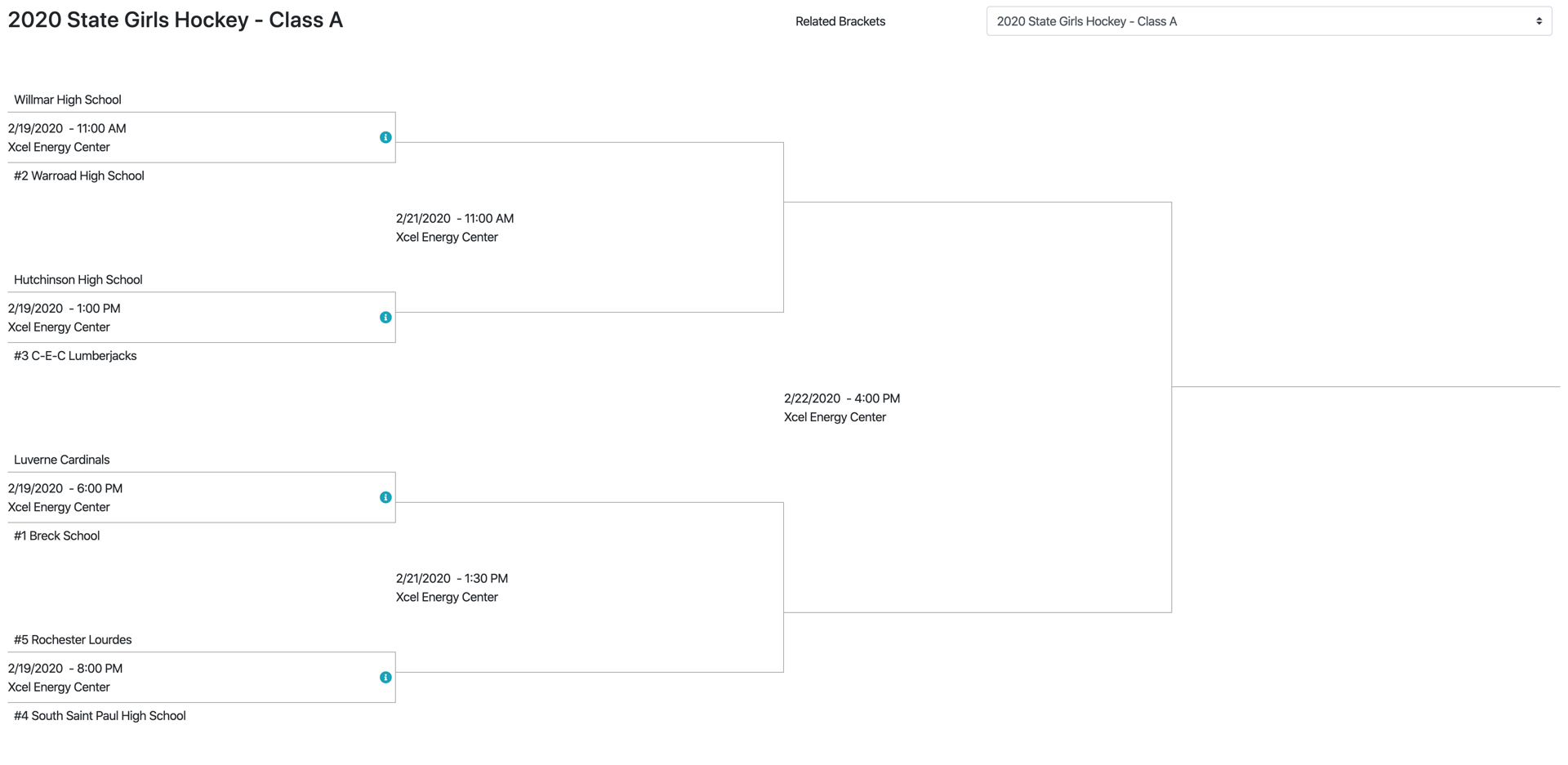 Here Are The Brackets For The Girls Hockey State Tournament Bring Me 