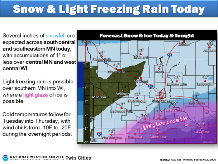 Snow, freezing rain for southern MN; Twin Cities possibly spared ...