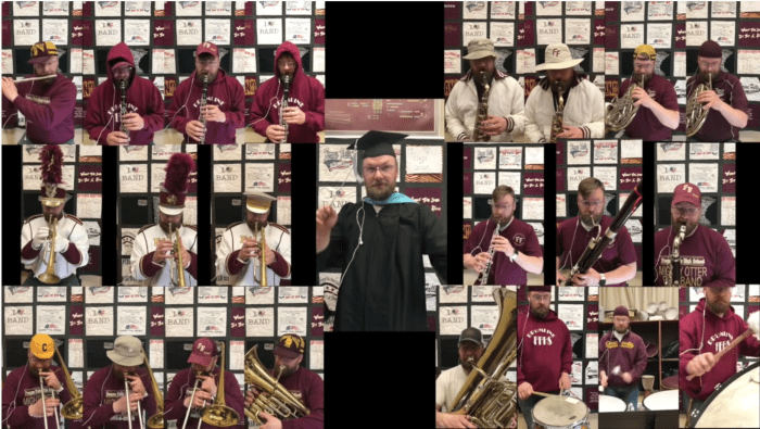 Fergus Falls High School band director Scott Kummrow performed the 22 parts for "Pomp and Circumstance" and compiled them into a video for graduation celebrations.