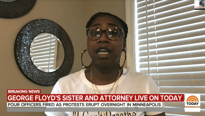 George Floyds Sister Calls For Murder Charges Against Minneapolis Officers Bring Me The News