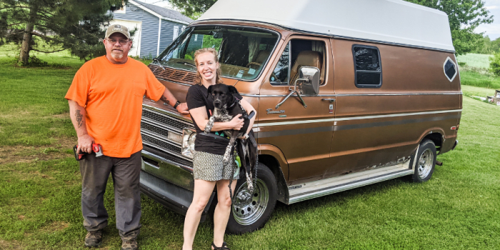 Kelly Blodgett of Money Gal Coaching (right) with her father, Curt (left). #VanLife