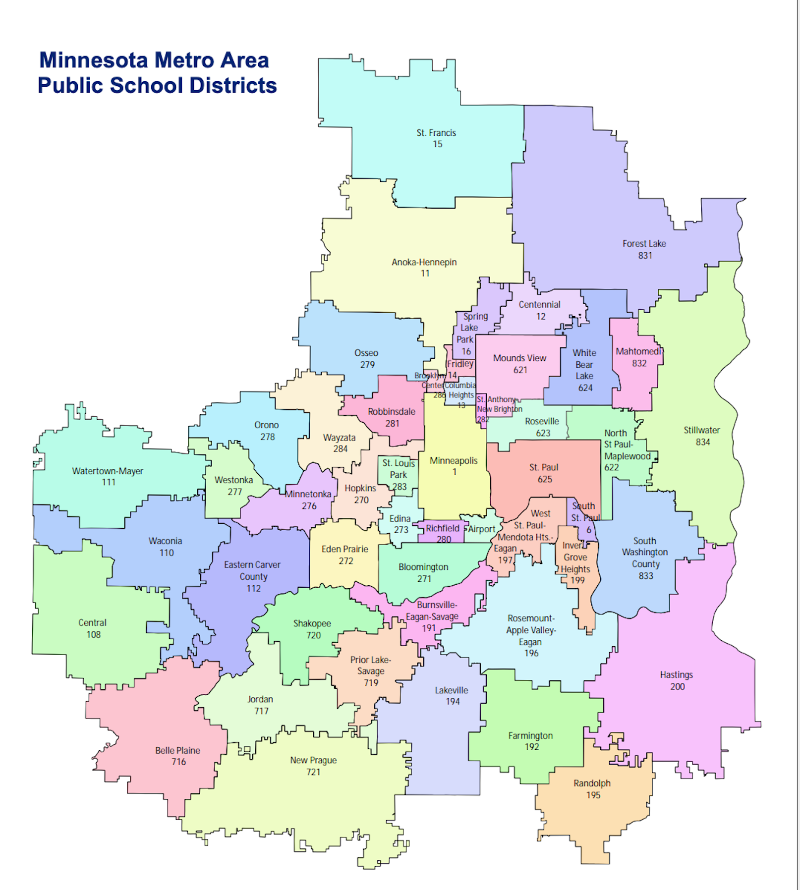 List of Twin Cities school districts with, without, and undecided on
