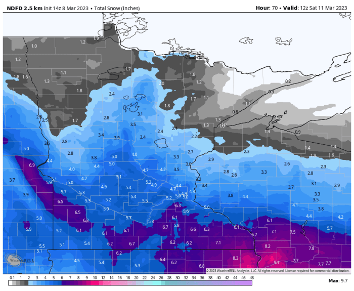 Latest forecast for plowable snow ThursdayFriday in Minnesota Bring