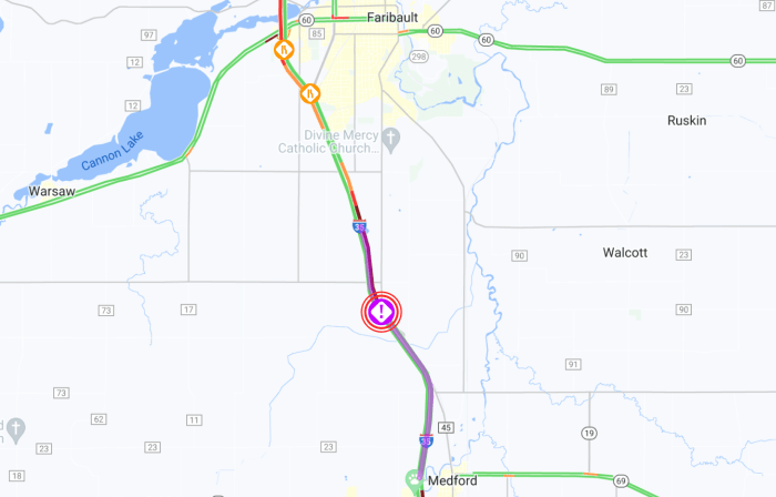 I 35 Northbound Closed Near Faribault Following Multi vehicle Crash i-35-northbound-closed-near-faribault-following-multi-vehicle-crash