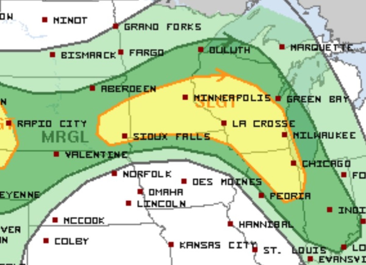 The slight risk for severe weather on Sunday includes the Twin Cities.