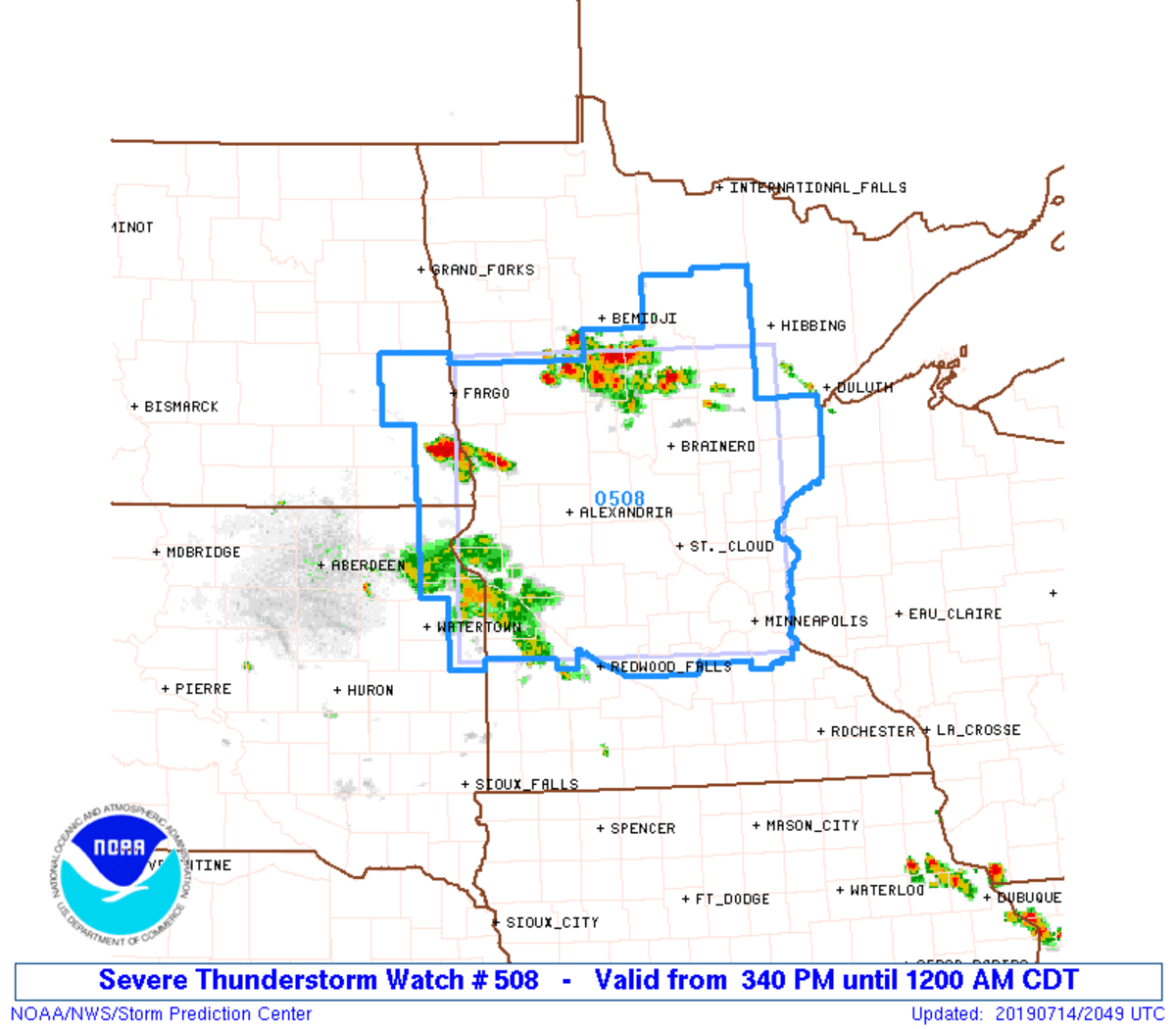 Severe thunderstorm watch issued for central Minnesota, including the Twin Cities Bring Me The