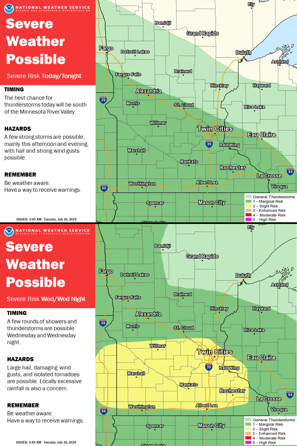 Severe weather threat lower Tuesday, ramps up again Wednesday in ...