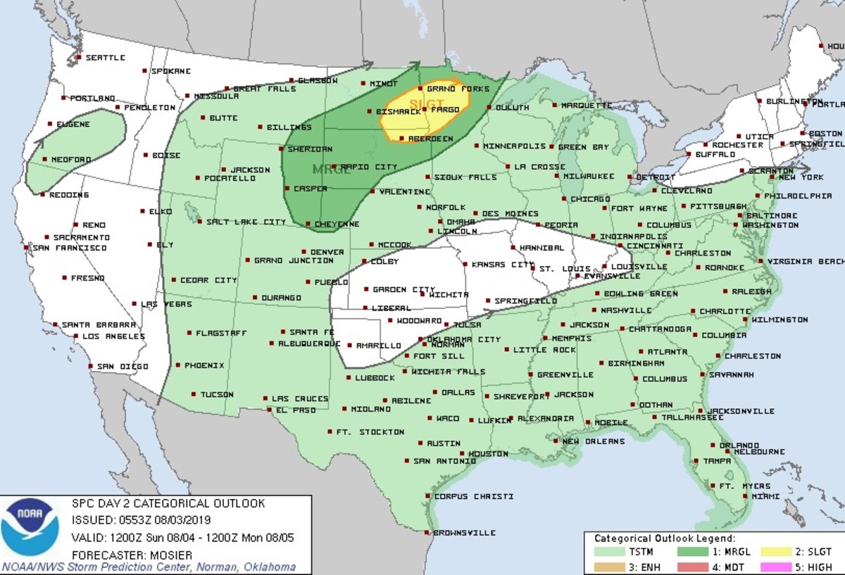 Severe threat Sunday includes parts of Minnesota in a slight risk. 
