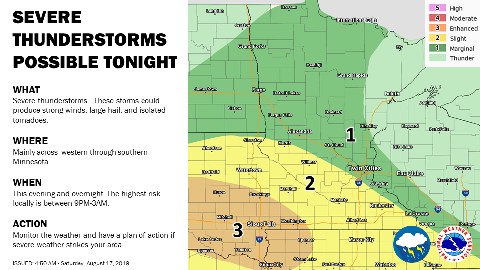 Severe weather threat grows for Saturday night in southern Minnesota ...