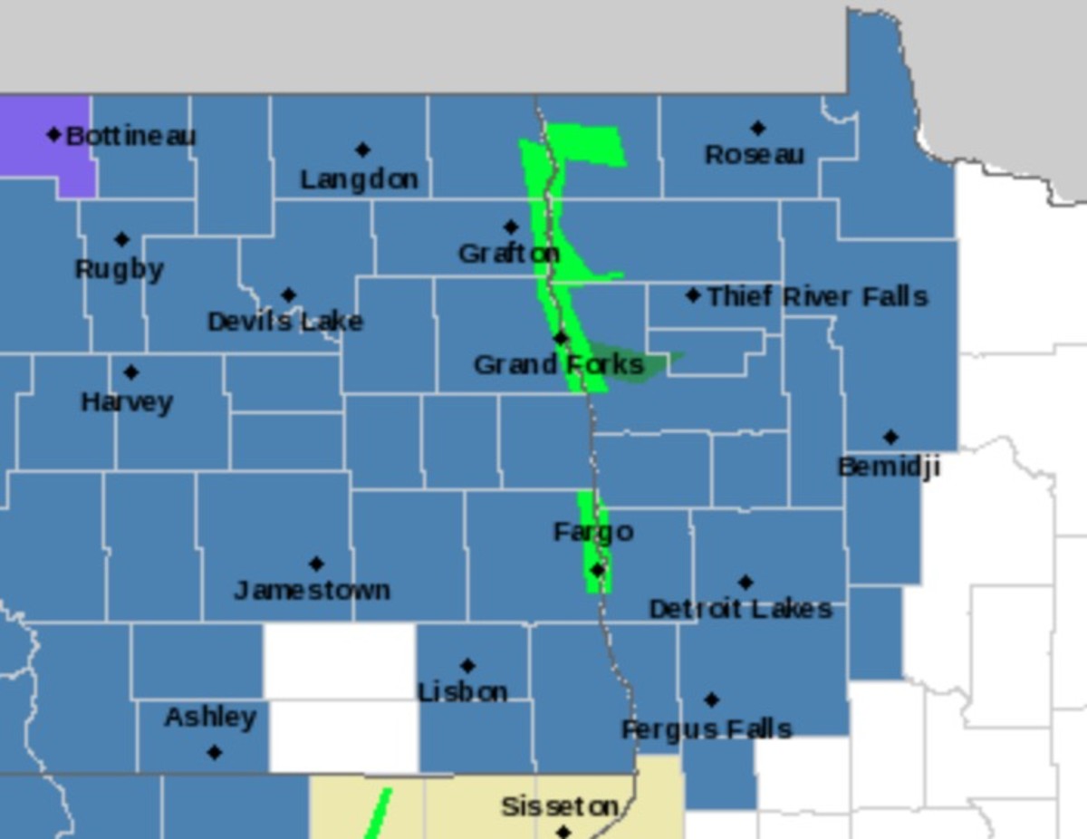 Counties shaded in blue are in a winter storm watch. 