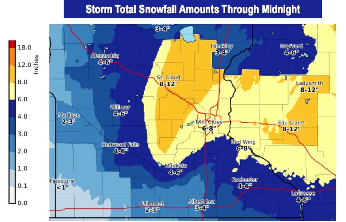 UPDATE: Twin Cities added to winter storm warning, snow totals expected ...