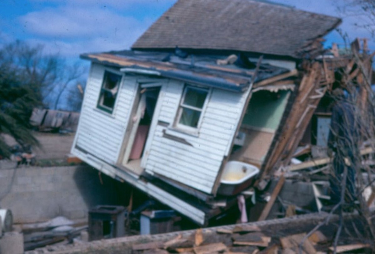 Damage from the April 30, 1967 tornado outbreak. 