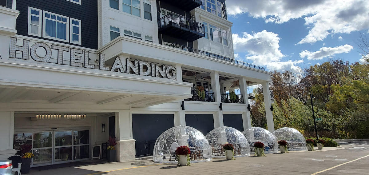 in Wayzata adds igloos to extend the outdoor dining