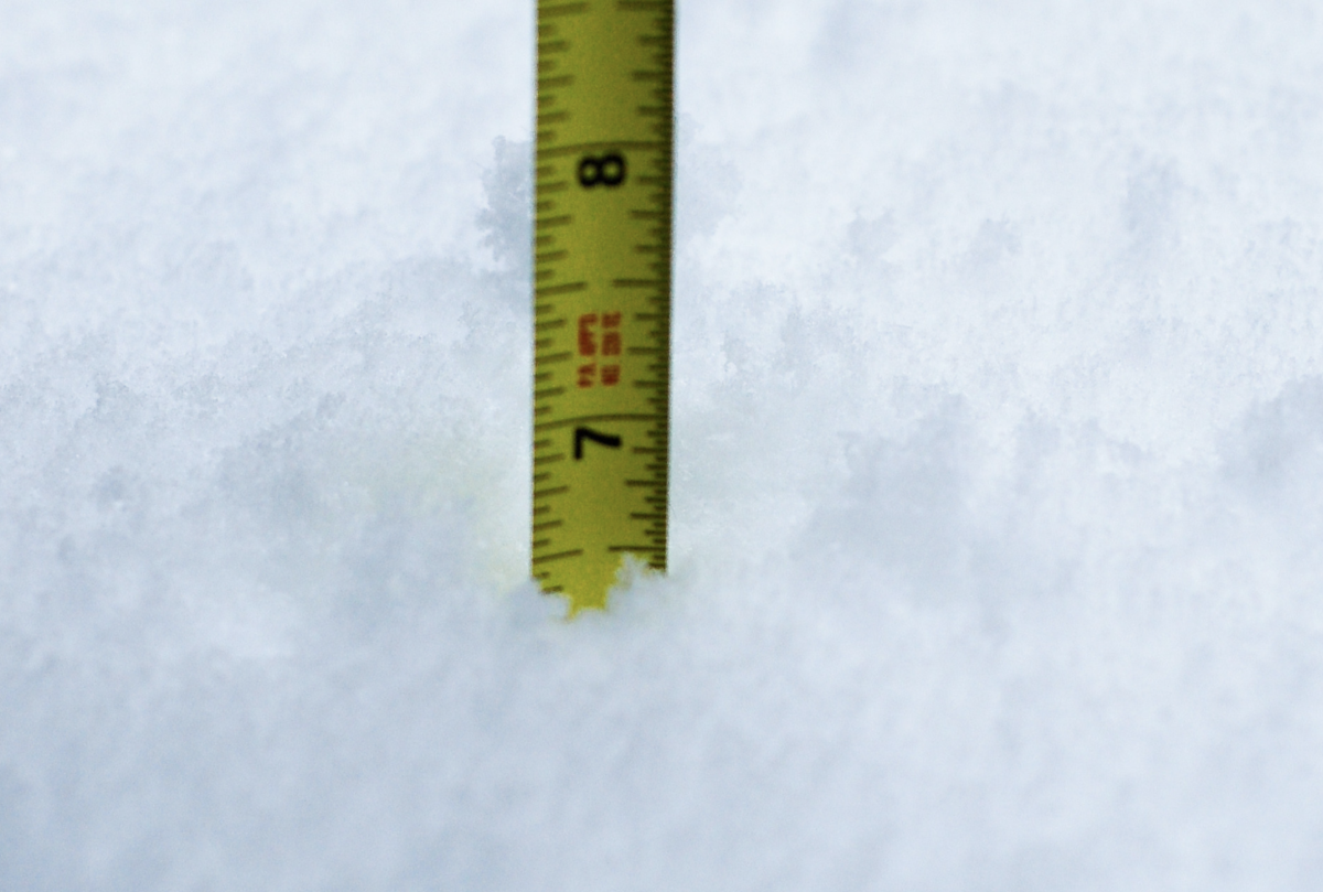 snow, measuring snow, ruler snow