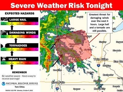 Severe storms entering MN prompt watch from NWS - Bring Me The News