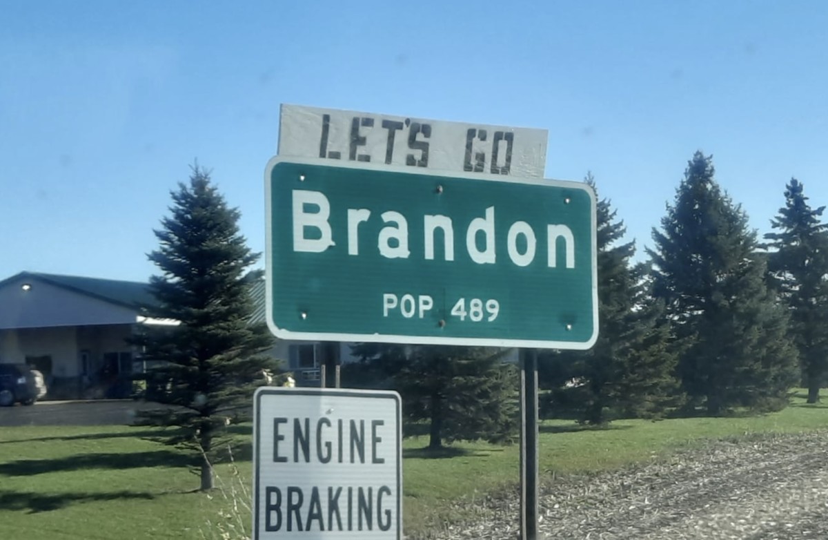 AntiBiden slogans added to city limit signs in Brandon, Minnesota