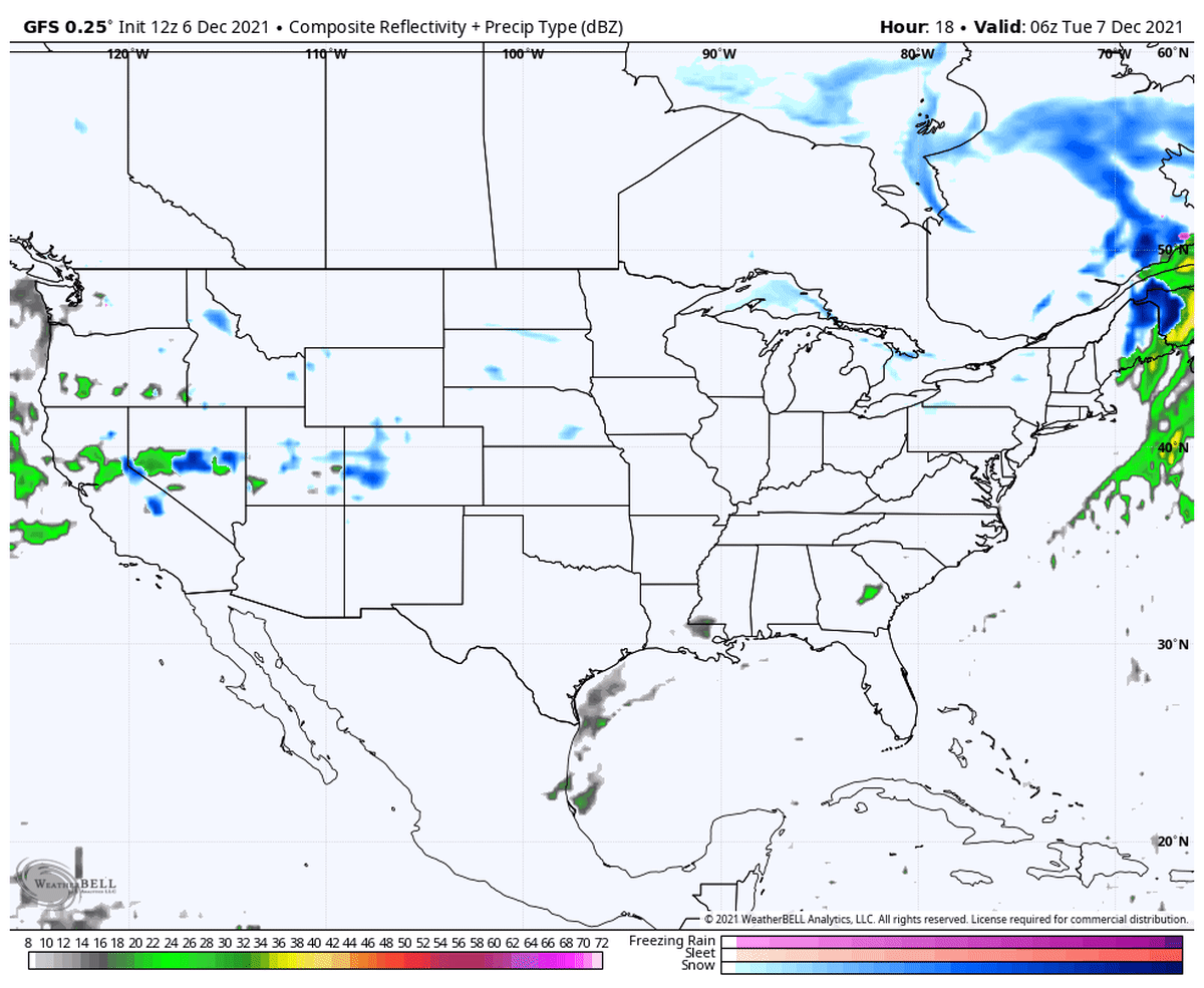 American model precipitation simulation through Saturday. 