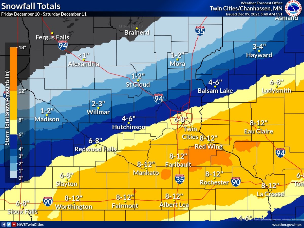 Twin Cities In Winter Storm Warning As Snowstorm Will Slam Minnesota ...