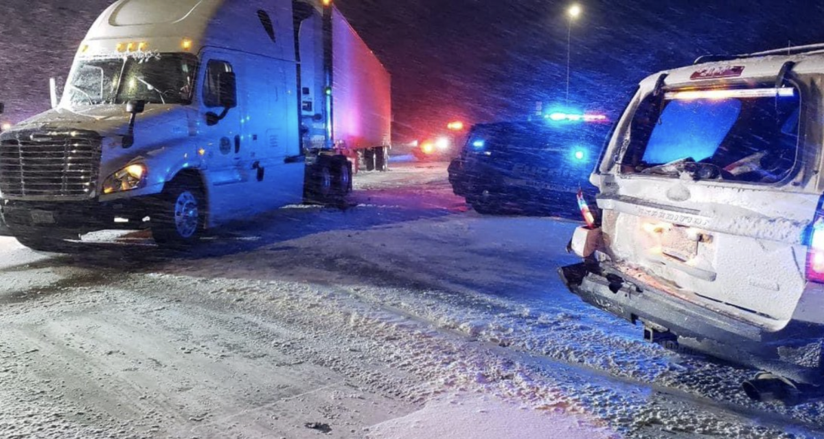 Semi-trailer crashes into two sheriff's squad cars - Bring Me The News