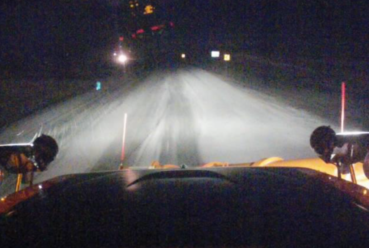 A MnDOT snowplow camera in Hutchinson just after 7 a.m. on Thursday.
