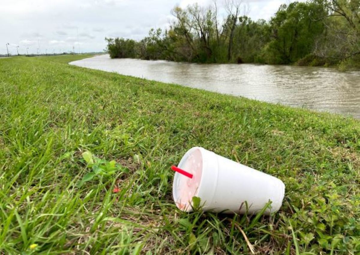 Litter found along the river in Baton Rouge.