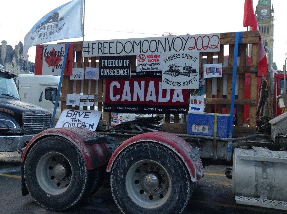 The "Freedom Caravan" while in Ottawa on Jan. 31.