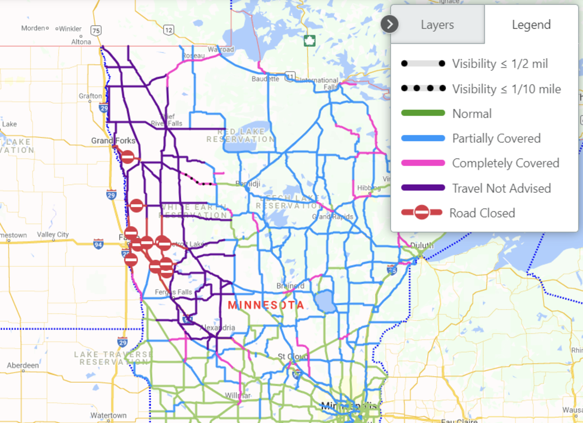 Highway Closures Stretch Into The Afternoon As NW Minnesota Cleans Up 