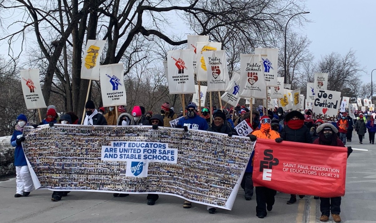 St. Paul teachers hold a march