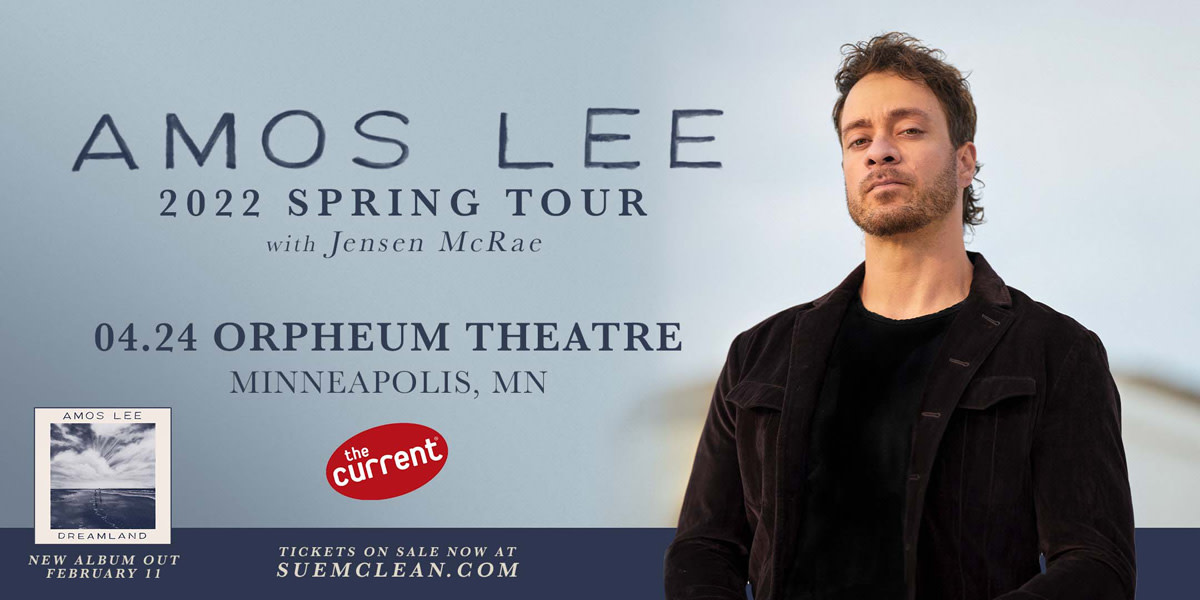 Amos Lee is performing at Orpheum Theatre (Minneapolis, MN) on April 24, 2022