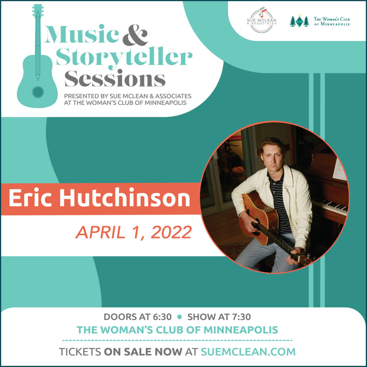 Eric Hutchinson is playing at The Woman's Club of Minneapolis, April 1, 2022