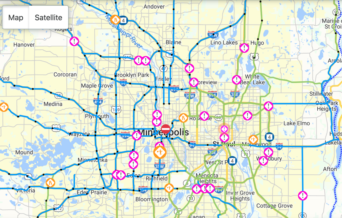 Twin Cities roads as of 7:05 a.m. Wednesday 