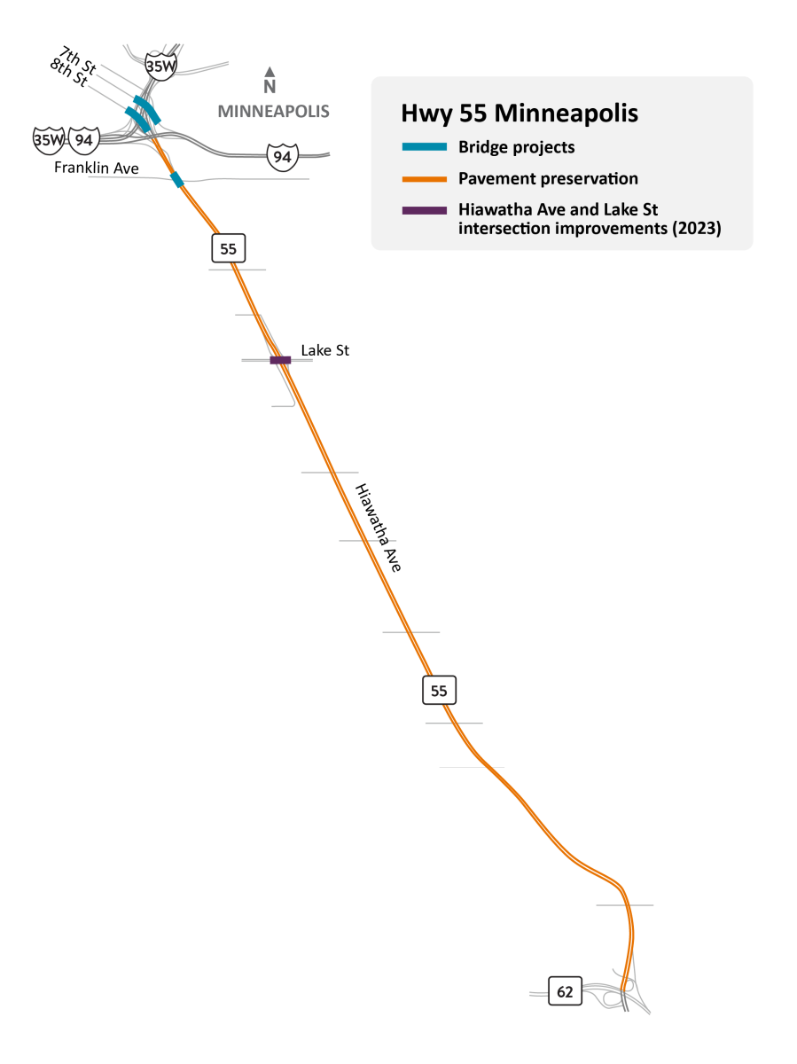 hwy 55 project map
