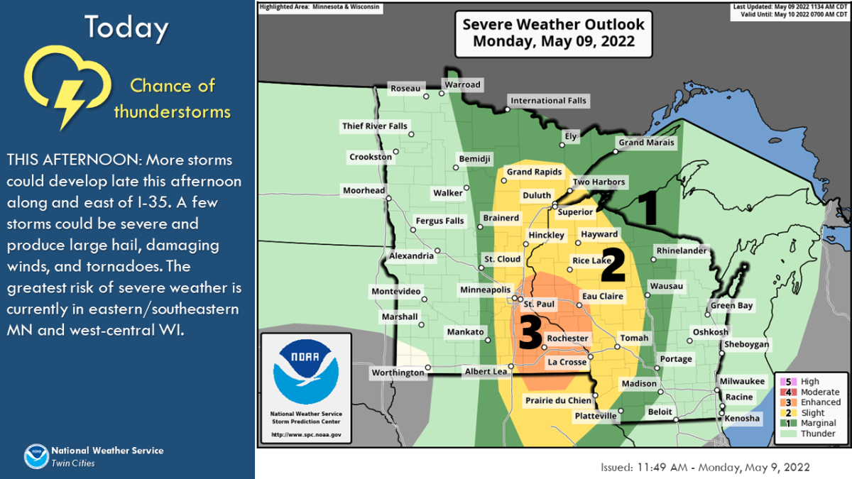 Iowa severe weather forecast shows tornadoes, wind, hail possible